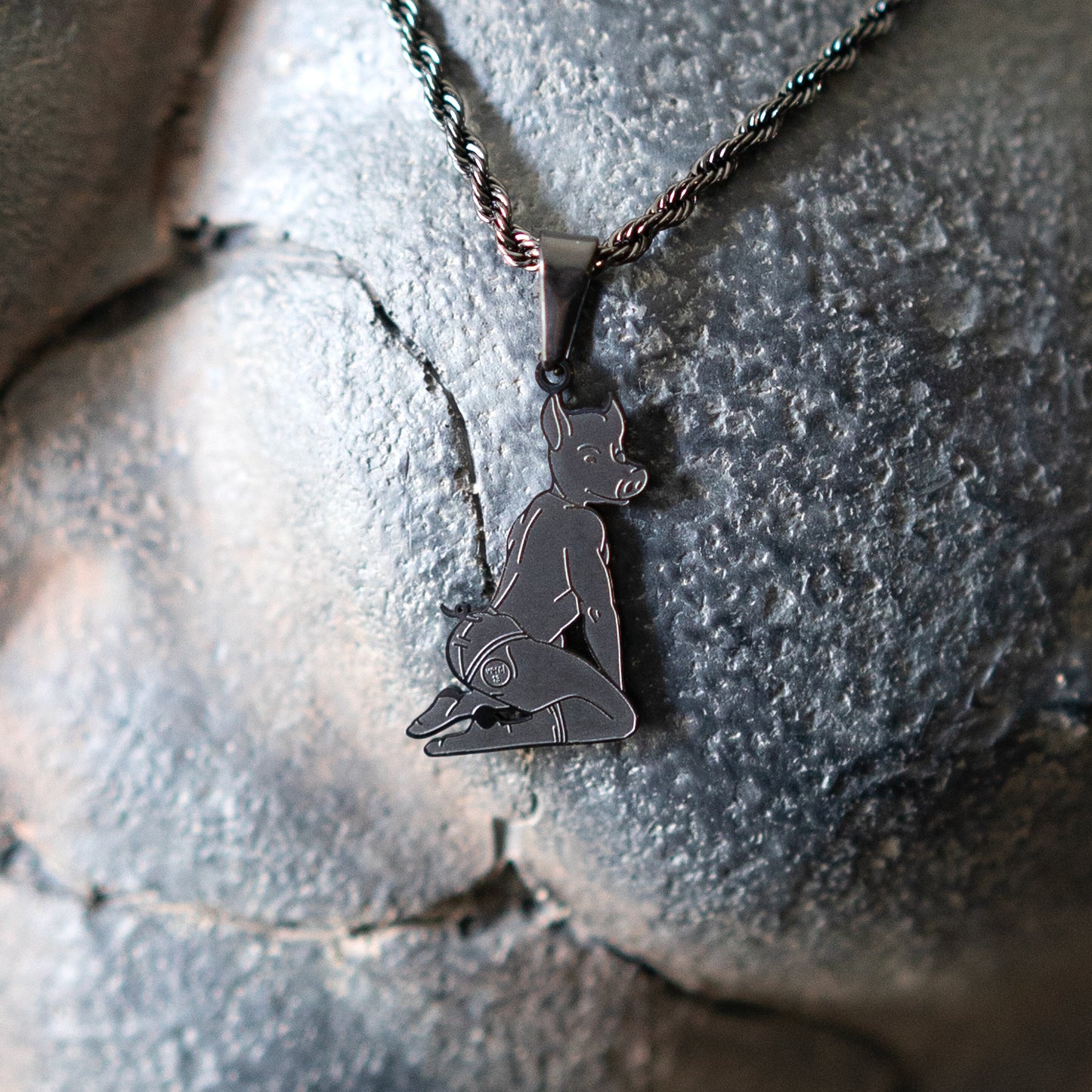 Vercielago Gay Pig Necklace Black